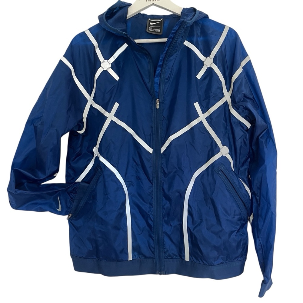 Nike Blue Windbreaker Reflective Running Jacket